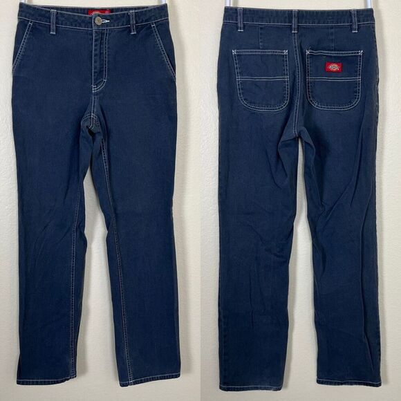 Dickies Women's Size 24 Gray Canvas Straight Leg Cotton Pants Low Rise Casual - Picture 1 of 9